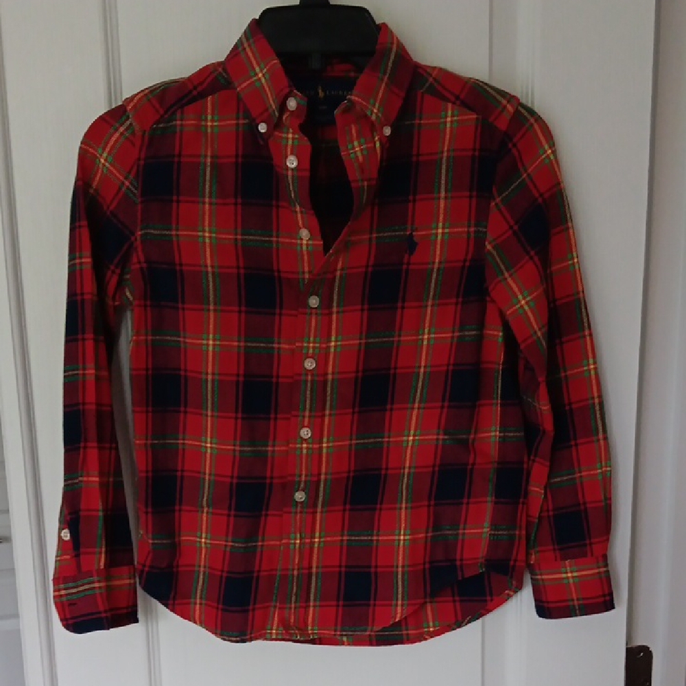 Ralph Lauren Classic Red and Blue Button Down Shirt